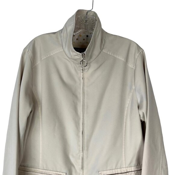 Weather Tamer Womens Zip Front Windbreaker Coat Beige Size Large - Picture 3 of 10
